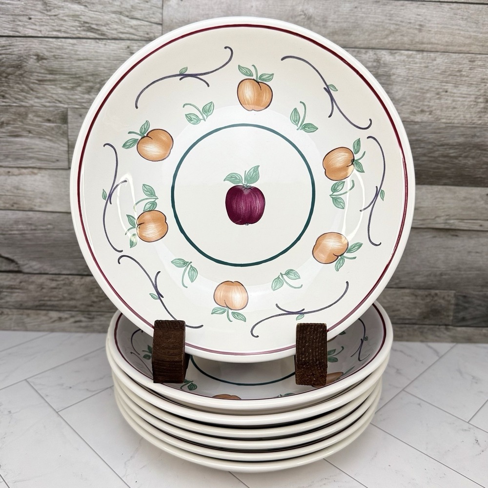 Princess House Orchard Medley 8.75" & 9" - Bowls Set Of 7 - Apple & Peaches